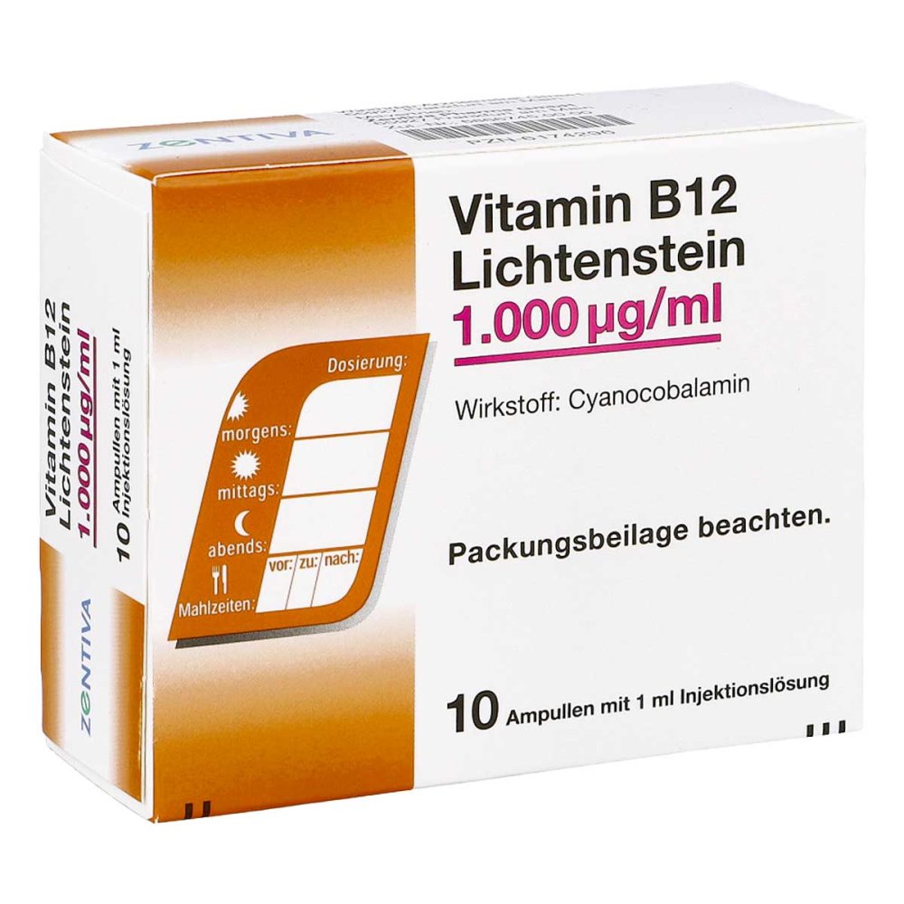 Zentiva Pharma GmbH Vitamin B12 1000 [my]g Lichtenstein Ampullen 06174296