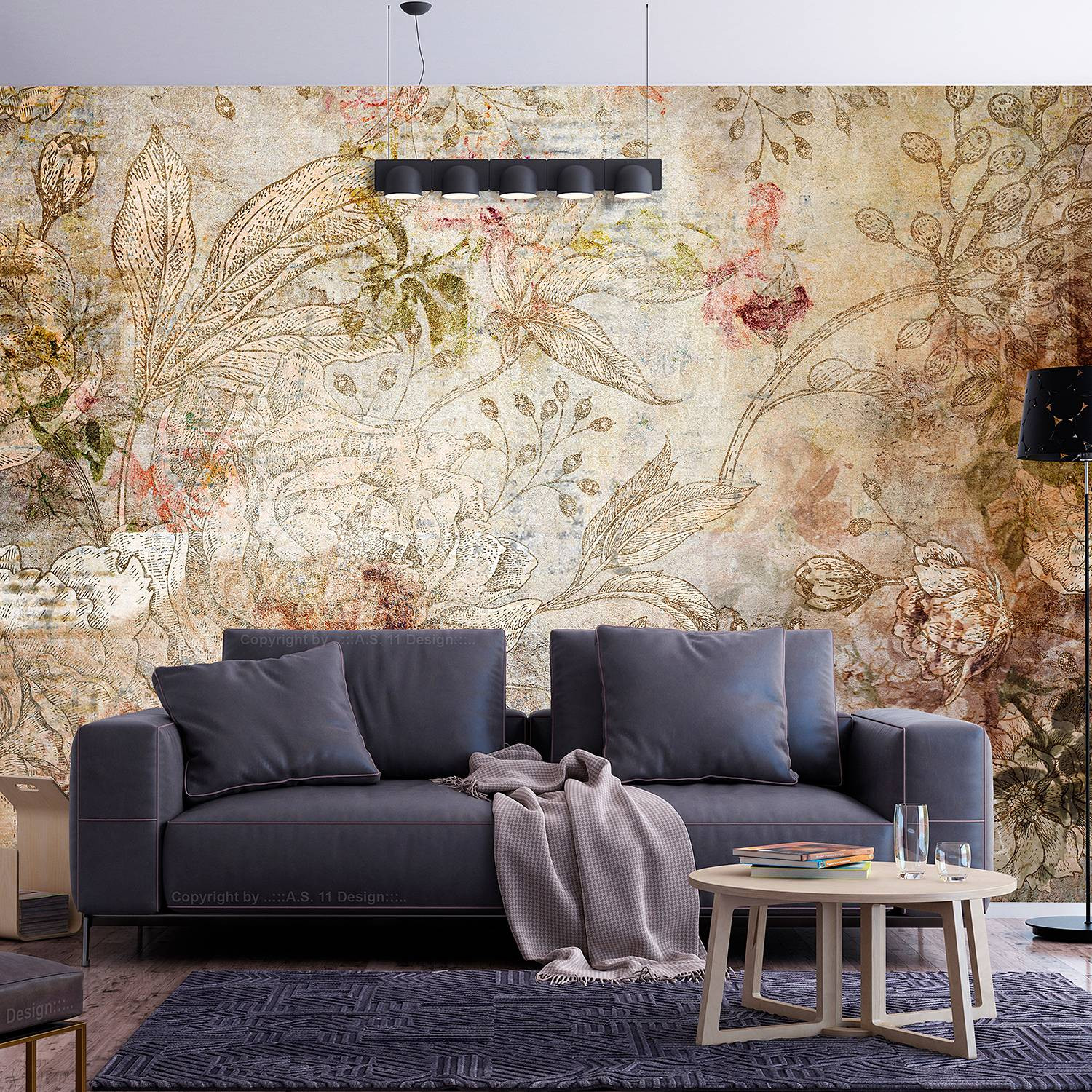 home24 Vlies-fotobehang Old Postcard, Multicolour, B: 400 cm, H: 280 cm