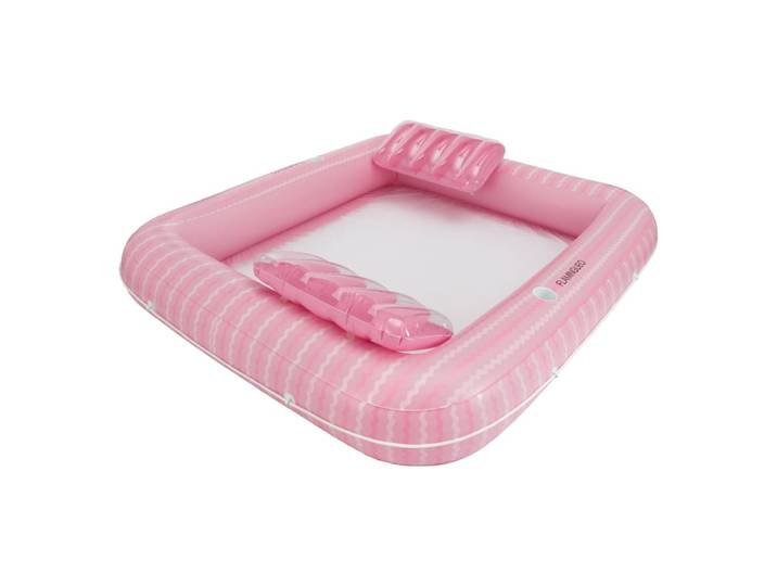 Matelas gonflable double PVC avec maille rose