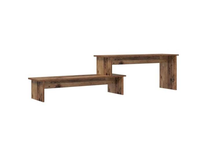 KUPTYERFG TV Board Wandhängend Altholz 180x30x43cm Holzwerkstoff Platzsparendes Wandboard für Wohnzimmer und Schlafzimmer mit 3 Fächern, moderner Holzwerkstoff in Altholz-Optik.