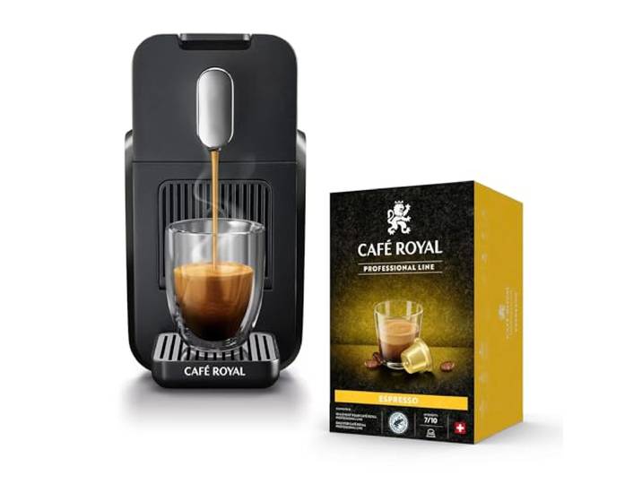 Café Royal Pro Machine à Café BRAVA Compatible avec Capsules Machine Pro Uniquement Bureau & Entreprise Ristretto\, Espresso & Lungo Programmables Prête en 15 sec 48 Capsules Offertes