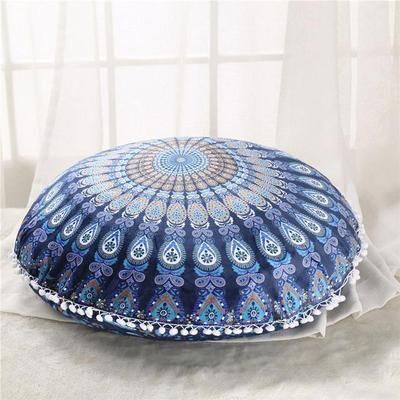 HomeDecorAndMore LLC Boho Floor Pillow Cover Navy