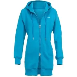 WINSHAPE Damen Lange, kuschelige Hoodie-Jacke mit 2-Wege-Zipper J006, Größe S in Blau Blau