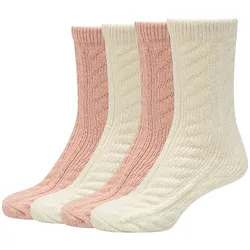 4er Pack s.Oliver Cosy Cable Knit Crew Socken Damen 1210 - blanc 35-38