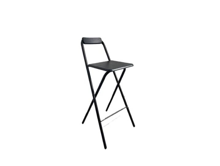 LXLAEOANG Hocker Klappbar Klappbarer Hochstuhl, Moderner Barhocker Mit Rückenlehne, Thekenhocker for Kassierer, stabil, tragfähig(Black)