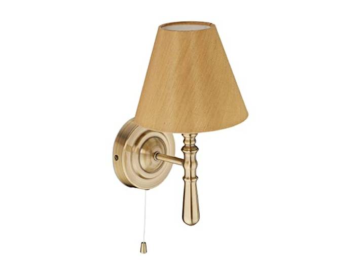 Relaxdays Lampe Murale Abat-Jour\, intérieur; Interrupteur\, entrée et Salon;E14\, Tissu\, métal\, HxlxP: 28x16x19\, Laiton