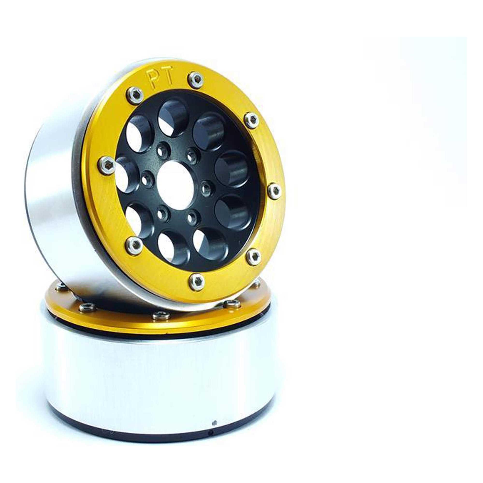 Metsafil beadlock wheels gun schwarz/gold 1.9 (2 st.) ohne radnabe (MT5020BGO)