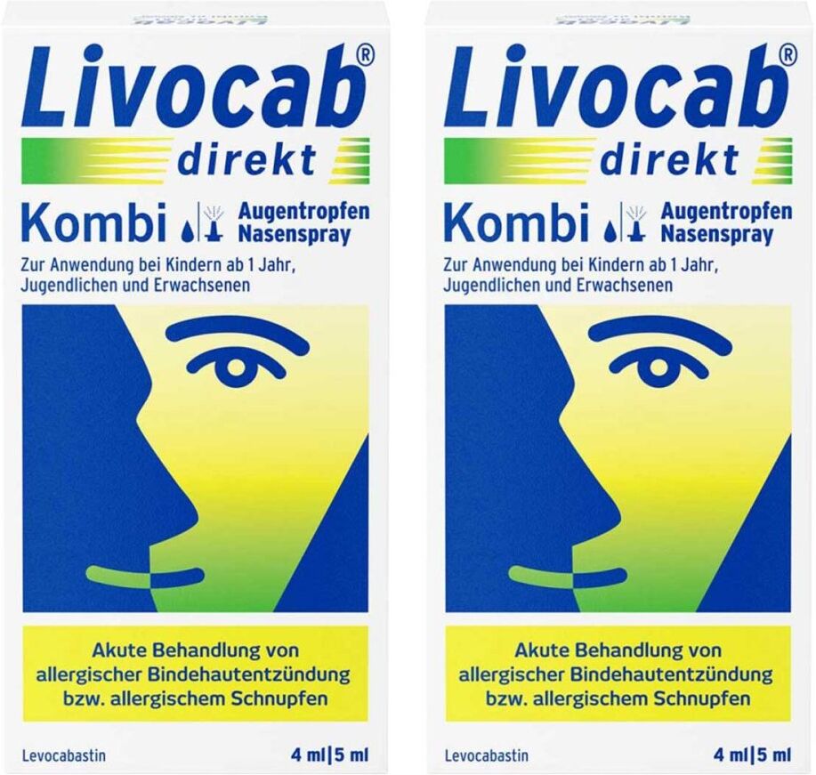 Livocab direkt Kombi bei Allergie - Augentropfen & Nasenspray, 4