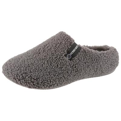 Pantoffel VERBENAS "YORK GALES", Damen, Gr. 39, wärmend, grau (dunkelgrau), Textil, Schuhe Hausschuh Pantoffeln Plüsch Hausschuh, Pantoffel, Hausschuh, Homeslipper zum Schlupfen