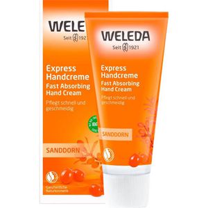 Weleda Handcreme Bio Express Sanddorn, Sanddornöl, für normale und trockene Haut, 50 ml