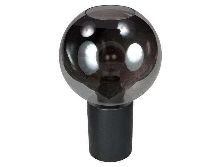 Tischlampe - schwarz - Bloeba - glas metall - Ø 20cm - E27 - 4380ZW - Mexlite