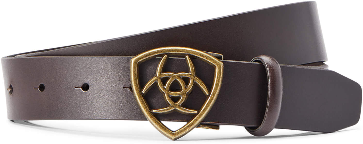 The Shield Belt in Cocoa Leather, Size: Small by Ariat