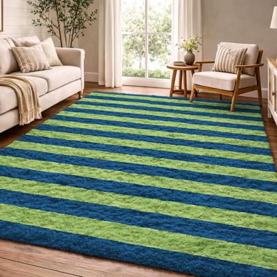Addison Rugs Premium Washable Super Soft Harbor Stripe Dream Shag Rug
