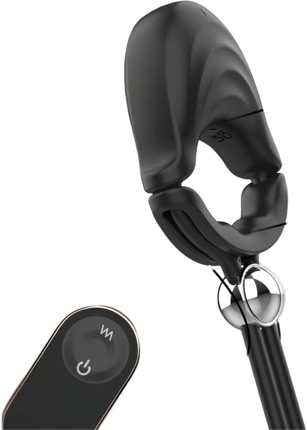 Sex HD - adjustable vibrating penis ring with remote control (black)