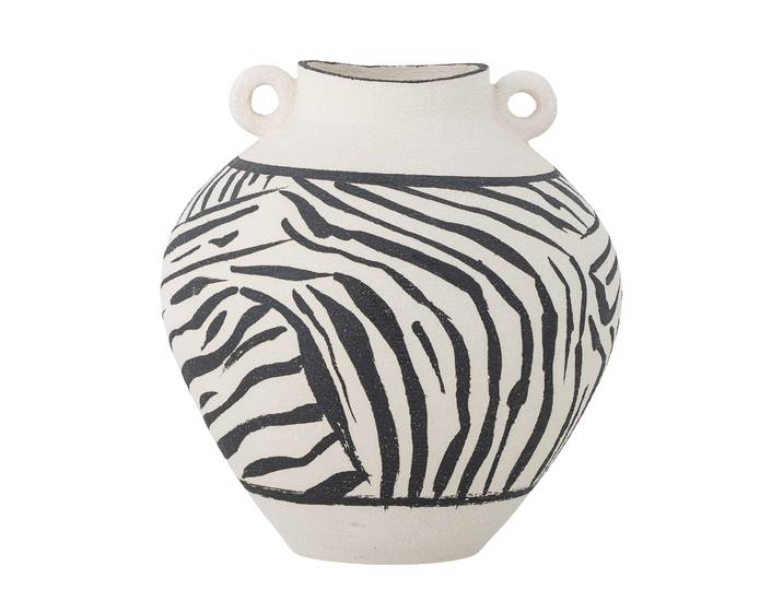 Bloomingville Vaas Togo, Steengoed, 26cm - Zwart