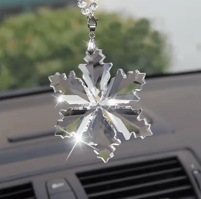 Inspire Curations Crystal Snowflake Car Pendant Sun Catcher Elegant Hanging Ornament For Interior Sparkle a