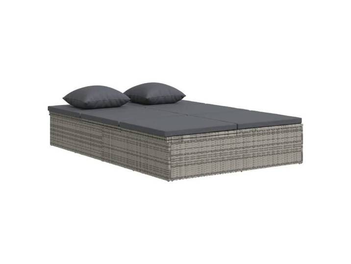 STAR SALE® Transat convertible( 2 personnes) - Bains de soleil - avec coussin - Résine tressée Gris foncé 200x121x31/41/53/62 cm T39