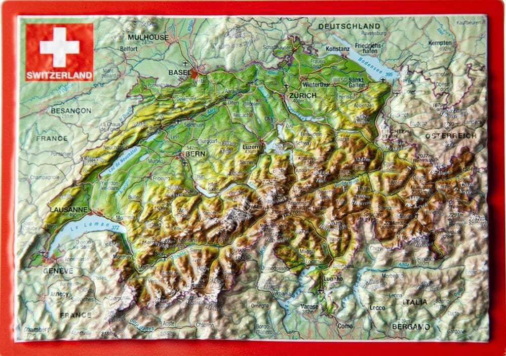 Carte postale en relief - Suisse   Georelief
