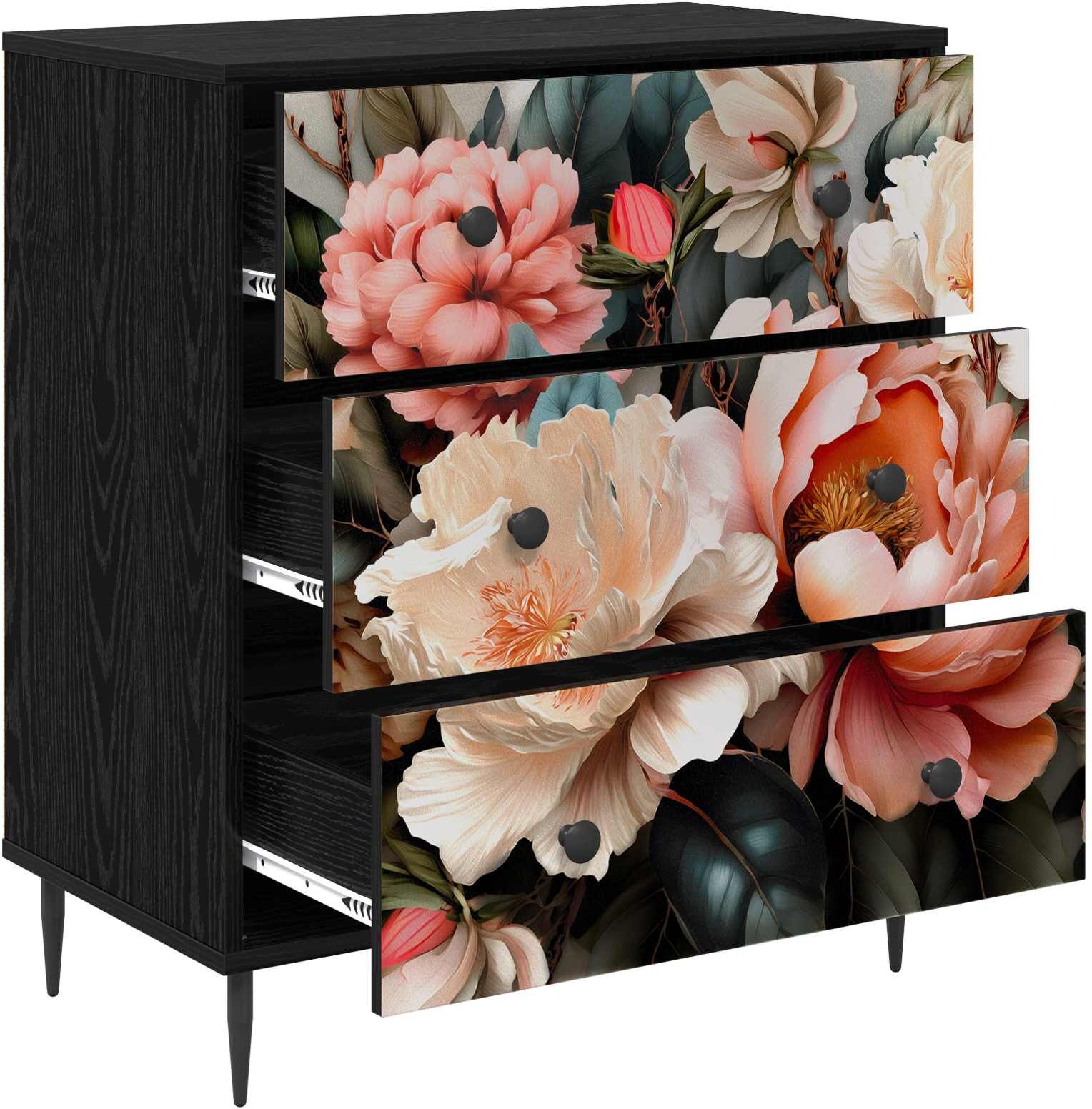 vidaXL Commode BORNE Imprimé pivoine légère 66 x 36,5 x 76 cm