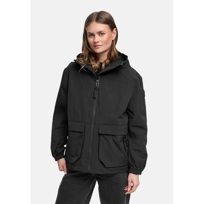 Outdoorjacke NAVAHOO "Donnerwetter 14", Damen, Gr. L (40), schwarz, Obermaterial: 100% Nylon. Innenfutter: 62% Polyester, 33% Viskose, 5% Elasthan. Ärmelfutter: 100% Polyester, lässig geschnitten hüftbedeckend, hoch geschlossener Ausschnitt,...