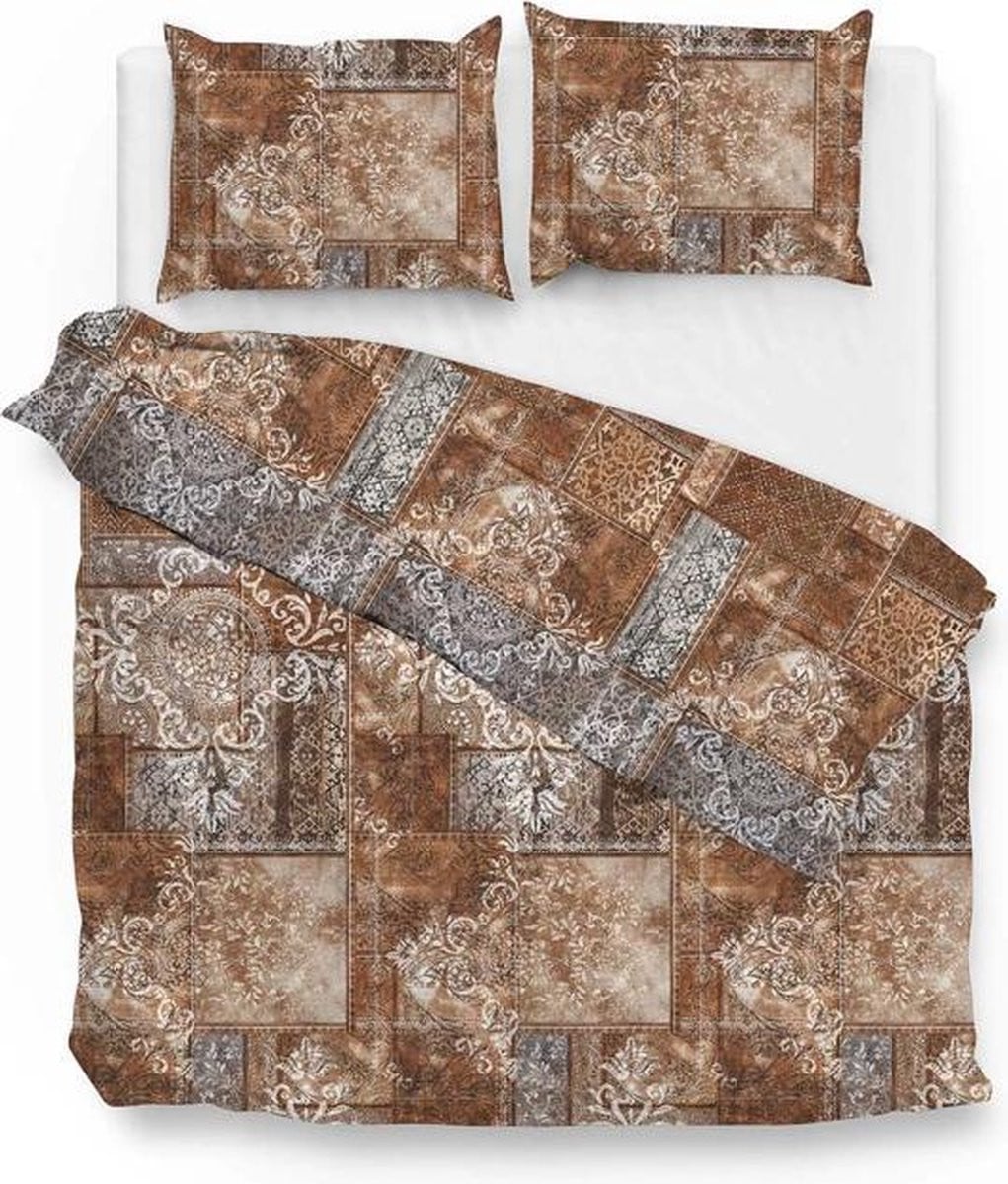 Zo! Home Burton Flanellen Dekbedovertrek Eenpersoons - Brown - 140 x 200 cm