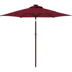 Helloshop26 - Neigbarer Gartenschirm mit LED-Beleuchtung 225 x 225 x 212 cm bordeauxrotes Polyester