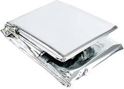 Inspire Daily Merch All Weather Emergency Survival Blanket Windproof Waterproof Thermal Foil For Camping silver