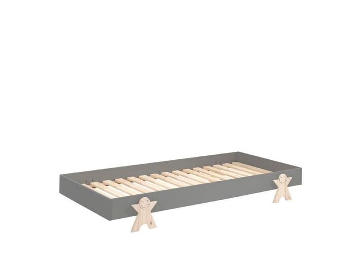 58 aufm Kessel Kinderbett Stapelbett Karlene 204x94x28 Jugendbett Kinderbett MDF Grau (inkl. Versand, Lieferung bis Verwendungsstelle), Liegefläche 90x200, platzsparendes Stapelbett, stapelbar bis 3 Betten