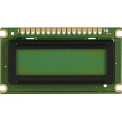 LCD-PM 1X8-8 A - LCD-Modul, 1x8, H:7,9mm, ge/gn, m.Bel.