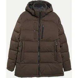 Pufferjacke mit abnehmbarer Kapuze Braun M