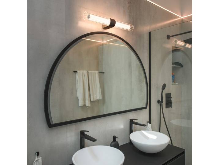 Applique murale double LED Lygant, noire, IP44, aluminium, verre - SLV - Salle de bains - Moderne - Multi-ampoules