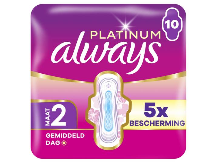 Always Platinum Medium Dag (Maat 2) Enkele Verpakking, 10 stuks