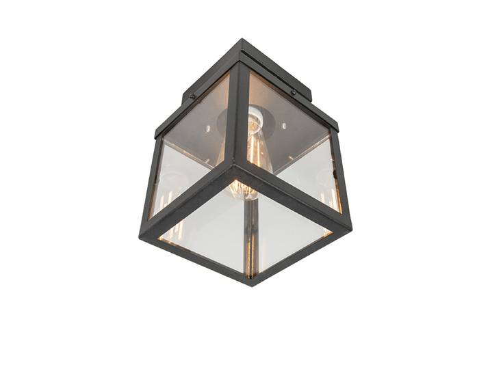 Plafonnier d'extérieur industriel noir 1 lumière - Rotterdam