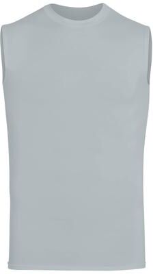 Augusta Sportswear 2602 Athletic Hyperform Compression Sleeveless Top in Silver size 2XL   Polyester Blend