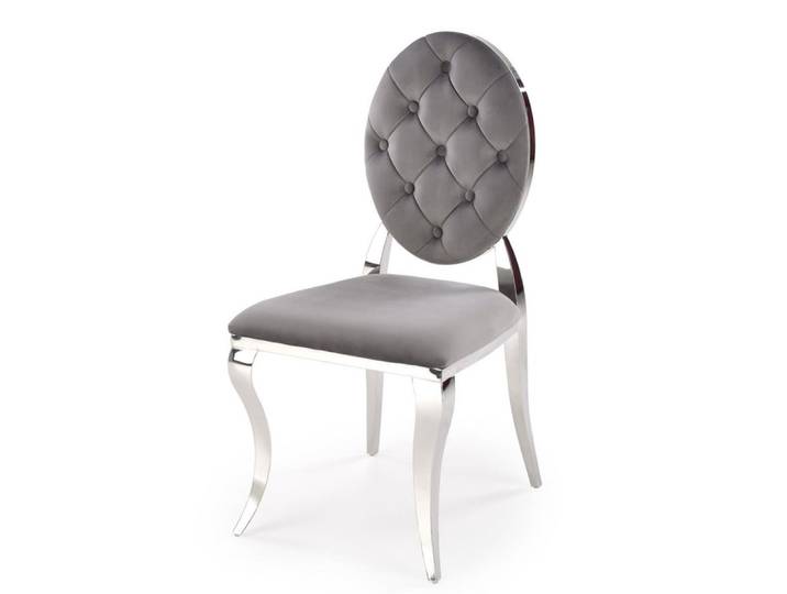 Chaise design en velours de polyester gris