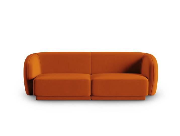 Canapé modulable 2 places en velours terracotta