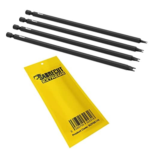 SabreCut Set van 4 Veiligheid Schroevendraaier Bits 175mm - Maten 4, 6, 8, 10