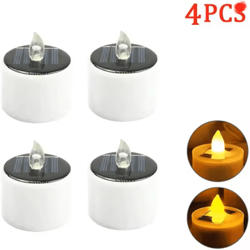 Inspire Essentials Solar Flameless Outdoor Candle Light warm Light 4pcs