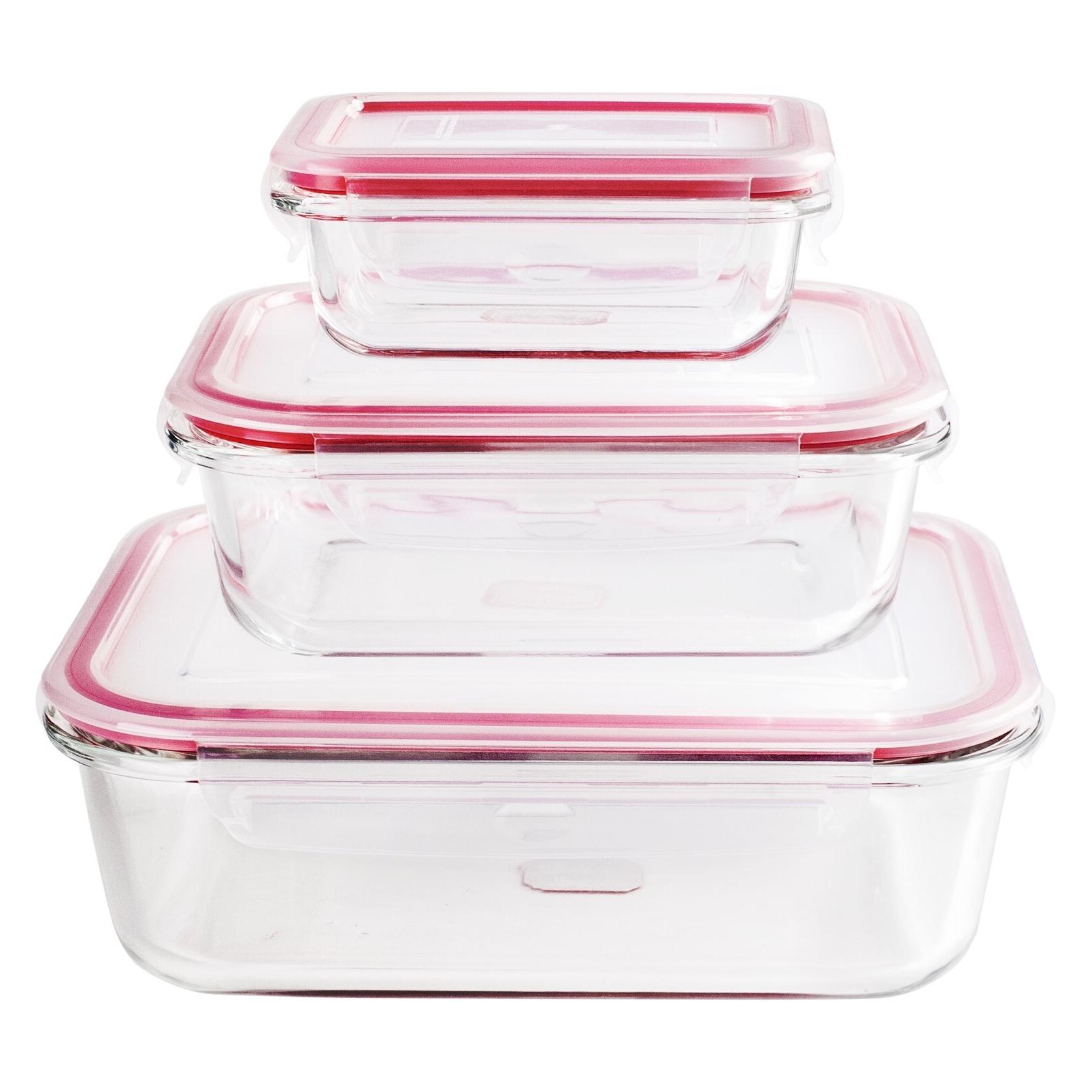 Ibili Set 3 rechteckige Lebensmittelbehälter Praktisches Set zum Aufbewahren und Transportieren (0.18 l) (45401547)