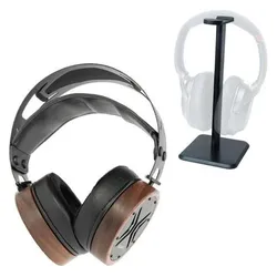 Ollo Audio Kopfhörer X1 1.0 offene Bauweise mit Tisch-Stativ (Kabelgebunden), Kopfhörer, Schwarz, Braun