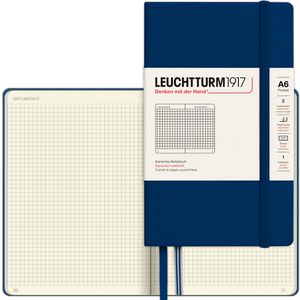 Leuchtturm1917 Notizbuch Pocket, 342919, Karton Hardcover, Marine, 94 Blatt / 187 Seiten, 80 g/m², kariert, A6