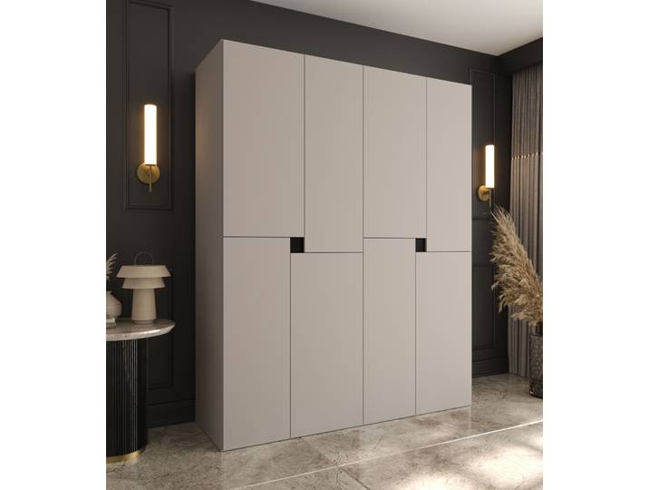 Kleiderschrank Kaschmir 8 Drehtüren 6 Fächer Soft-Close Funktion 2 Kleiderstangen hochwertig Verarbeitet 160 x 52 x 203 cm für Sc