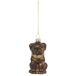 HOME STORY Weihnachtsbaumschmuck Hund   ¦ braun ¦ Glas,Aluminium ¦ Maße (cm): B: 4,5 H: 9 T: 7.0