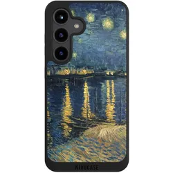 Nivocase Handyhülle für Samsung Galaxy S24 Hülle NIVOpure Case Schwarz Kunst Malerei (Samsung Galaxy S24), Smartphone Hülle, Schwarz