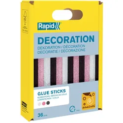 RAPID 7mm Klebesticks Glitzer farbig weiß, pink, schwarz