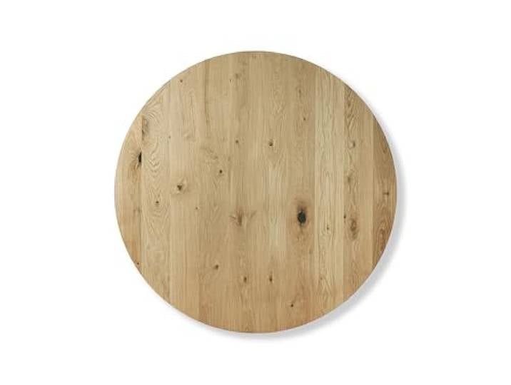 LUMBERLAND Tischplatte Schreibtischplatte 80 x 80 cm - 100% Massivholz Eiche rustikal - Rund - Naturbelassen
