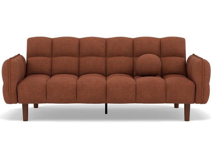 Best Mobilier Adam - Canapé convertible clic-clac 2 places en tissu texturé \, Terracotta