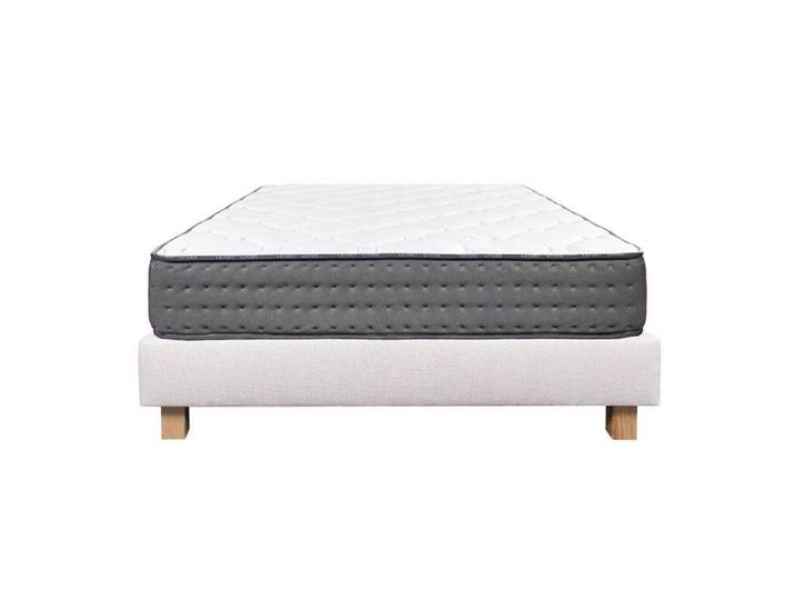 ZENITH - Ensemble Matelas Mousse Ep.20cm + Sommier Tapissier Beige 140x190 cm