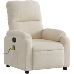 vidaXL, Massageliege + Massagesessel, Massagesessel Fernsehsessel Relaxsessel Elektrisch Beige Mikrofasergewebe