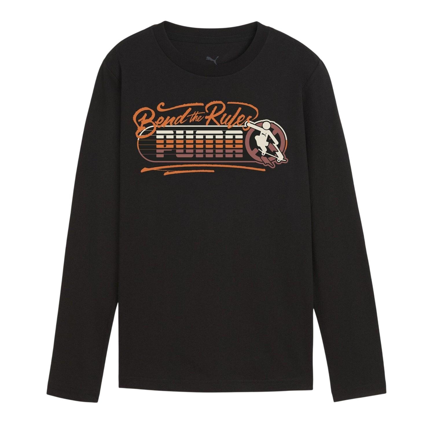 Puma T-shirt voor kinderen met ‘Bend The Rules’-opdruk voor skateboarders (Poema Zwart)
